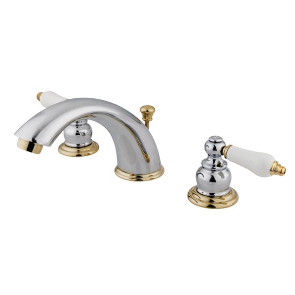 KB974B Widespread Bathroom Faucet, Polished Chrome/Polished Brass